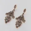 Boucles d'oreilles à tige Vintage tempérament Double fleur couleur Zircon bijoux fête luxe italien 925 Long