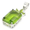 Dingle örhängen 44x13mm smyckesuppsättning elegant rektangel 18x13mm skapad grön peridot cz för syster silverhänge