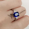 Anneaux De Bande Huitan Classique Rectangulaire Bleu CZ Bandes De Mariage Bague De Fiançailles Pour Les Femmes 3 Couleurs Disponibles Taille 6-10 Vente D'usine J230602