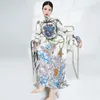 Werk Jurken Miyake Geplooide Set Slanke 2023 Lente Top Rok Impressionistische Hoofd Print Tweedelige Mode Elegante Vrouwen Kleding