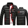 メンズパーカーAyrton Senna 2023 Men's Winter Solid Cotton Jacket Slim Fit Thick Cot Fashing Stand-Collar Warm Coats