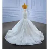 Arabe aso ebi blanc sirène cristaux de mariage robes en dentelle chérie bling appliques perlées paillettes robes nuptiale robe de mariée en tulle sans dossier 403