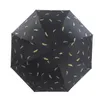 Parapluie créatif plume noire colle rencontrer l'eau floraison clair parapluie pliant parapluie de protection solaire