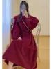 カジュアルドレスY2K美的秋のヴィンテージボーホードレスランタンスリーブロング韓国ファッション女性のための日本の包帯