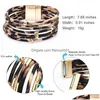 Charm Armband Luxury Leopard Leather for Sexy Women Fashion Bangles Elegant Mtilayer Wide Wrap Armband Smyckespresent Drop Delivery DHWTB