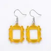 DCARZZ amis émission de télévision boucles d'oreilles judas cadre jaune boucle d'oreille fête bijoux à la mode meilleur ami cadeau boucle d'oreille femmes accessoires