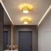 Plafondverlichting Modern minimalistisch design LED-lamp kroonluchter voor deur hal gang gang hoed gouden ijzer met afstandsbediening