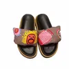 Designers YK Pool Pillow Flat Comfort Mule colorful Pumpkins print Women men Sandals Faces Adjustable Strap Slippers My Eternal Soul Slides Cacao Brown shoes