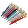 Crystal Metal Kawaii Ballpoint Pen Big Gem Ball Penns med stora Diamond Fashion School Office Supplies