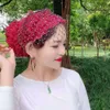 Diamonds Flower Mesh Lace Turban Headwraps for Women Breathable Summer Beanie Muslim Headwear Hat Ladies Hair Loss Hats