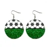 Dangle Earrings Soccer Glitter Leather Wooden Acrylic Drop For Women Fashion Trendy Jewelry Gift Her