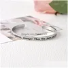 Bangle Inspirational Lettersyoure Braver Than You Believe semble plus fort et plus intelligent Thinkopen Drop Delivery Bijoux Bracelets Dhs0N