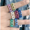 Pierścienie opaski Colorf Geometryczne łańcuch metalowy kolor kolor nieregularny olej kroplowy Otwarty dla kobiet biżuteria kropla pierścień dostaw