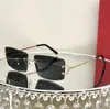 hochwertige Carti-Sonnenbrille CT0092 Designer-Sonnenbrille für Männer und Frauen Klassische rahmenlose Hufeisenschnalle mit Spiegelbein, nahtlose Verbindungsspiegel-Trendsonnenbrille