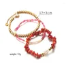 Strand ANEEBAYH Handmade Natural Red Coral Pearl Beads Chain Bracelet For Women Fashion Jewelry Gift