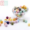 Jouets de dentition pour bébé 50pc Perles en silicone 15mm Jouets de dentition pour bébé Anneau de dentition pour bébé Perles en fil de silicone de qualité alimentaire Collier à faire soi-même Bracelet Marchandises pour enfants 230601