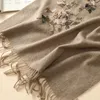 Scarves Embroidery Flower Scarf High Quality Bufanda Plus Size Women Warm Cashmere Pashmina Shawl Wraps Blanket Chal