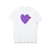 T-shirts d'été pour hommes cdgs Play T Shirt Commes manches courtes Womens Des Badge Garcons Broderie coeur manches courtes Coeur rouge