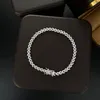 Trendy 100% real 925 Sterling Silver Lab Brazalete de brazalete de brazalete de brazalete para mujeres Joyas de fiesta de tenis nupcial