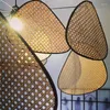 펜던트 램프 고리 장비 샹들리에 스튜디오 주방 거실 거실 식당 MBoo 램프 그늘 샹들리에 창조적 인 잎 그리드 농촌 손 만들기 등급