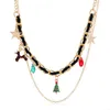 Цепочки моды Рождественское подвесное ожерелье Простой модный снеговик многослойный хокер 97QE