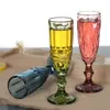 150 ml Vintage Emed Glass Red Wine Juice Cups Wedding Party Champagne Flutes Goblet For Bar Restaurant Home JN02