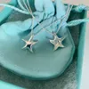 Marca de designer Tiffays S925 Sterling Silver Glossy Starfish Colar Feminino Estilo Cool Nicho Design Pingente Acessórios de Clavícula Simples