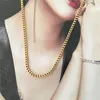 Catene placcato in oro 18 carati Hip Hop europeo e americano per ragazze semplici girocolli a catena spessa collana gioielli punk collo per donna