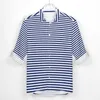 Camicie casual da uomo Camicia dal design nautico Strisce blu e bianche Camicette a maniche lunghe in stile street grafico Abbigliamento oversize alla moda