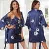 Sexy Pyjamas Summer Ice Soie Femmes Pyjamas Bretelles Chemise De Nuit Robe De Chambre Deux Pièces Ensemble Vêtements De Nuit Sexy Élégant Nuit Wears pour Femmes J230601