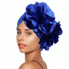 Etnische Kleding Vrouwen Bloemen Ruffle Tulband Caps Moslim Elastische Hoofddoek Bonnet Dames Haaraccessoires Cap Afrikaanse Headtie Wrap