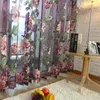 Gordijn 100 200 cm Pioen Bloemen Deur Raam Scheidingswand Volant Voor Living Slaapkamer Keuken Schaduw Drape