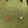 50% off designer jewelry bracelet necklace ring Ancient women's old love blue red enamel Peach Heart Braceletnew jewellery