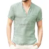 T-shirts pour hommes Été Nouveau T-shirt à manches courtes pour hommes Coton et lin Led Casual T-shirt pour hommes Chemise Homme Respirant S-3XL J2306