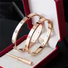 Gold Bracelet Woman Designer Jewelry Love Bangle Man 6mm Steel Screw Bangle Couple Jewelry Screwdriver Bracelets for WomenNarrow counter packing