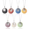 Pendant Necklaces Pink Blue Green Black Brown Lava Stone Essential Oil Per Diffuser Necklace Collar Women Men Jewelry