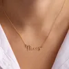 Gepersonaliseerde aangepaste handtekening voor vrouwen naambord sieraden roestvrij stalen naam ketting collier BFF gratis verzending items