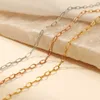 Minimalist stainless steel 3/4MM chain necklace wholesale 18k gold plated paper clip chain choker necklace for women jewelry