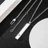 designer jewelry bracelet necklace ring high quality Sterling skull rectangular straight line Pendant couple sweater chain