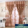 Simple modern European-style high-end sheer floral voile tulle rod pocket curtain fine window curtain drape valance All-match