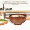 Bowls Solid Wood Bowl Multi-use Rice Japanese Dessert Soup Storage Noodle Ramen Round Salad Restaurant
