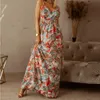 Grundläggande casual klänningar klänning Summer Hawaiian Bohemian ärmlösa kvinnor blommor kjol strand lång för vestido mantel kvinnliga kläder 230601