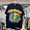 Camisetas masculinas Fasion Earth Smile Letter Print T-Shirt Men Women Vintage Shirt Tops Tee Jaqueta