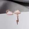 Stud Nieuwe Mode Leuke Regen Oorbellen Voor Vrouwen Witte Wolk Zon Bliksem Kristallen Oorbel Trend Sieraden