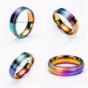 Кольца Band Rings Fashion Высококачественные мужчины женщины из нержавеющей стали Rainbow Colorf Кольцо титана свадебное рождественское подарки доставка J Dhmar