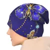 Berets Bright Butterfly Print Bike Riding Hat Cancer Headwear Knitted Hats Baggy Slouchy Cap For Adults Women Men