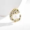 Pins Brooches Women's fashion pearl white crystal cute tiger skin women's luxury gold color zircon alloy animal brooch safety pin G230529