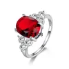 Bandringe Damenschmuck S925 Silber Ring AAAAA Oval Olivgrün Königsblau Rot Smaragd Zirkon Ring Hochzeit Schmuck Party Valentinstag J230602