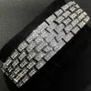 Relógios de pulso de luxo Ice Out Mens Watches Popular Tonneau Full Diamond Silver Geneva Masculino Relógio Hip Hop Original À Prova D' Água Relogio Masculino 230602