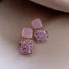 Charme rétro tempérament Europe et Amérique 2023 nouvelle haute qualité violet strass femmes exquis niche mode boucles d'oreilles G230602